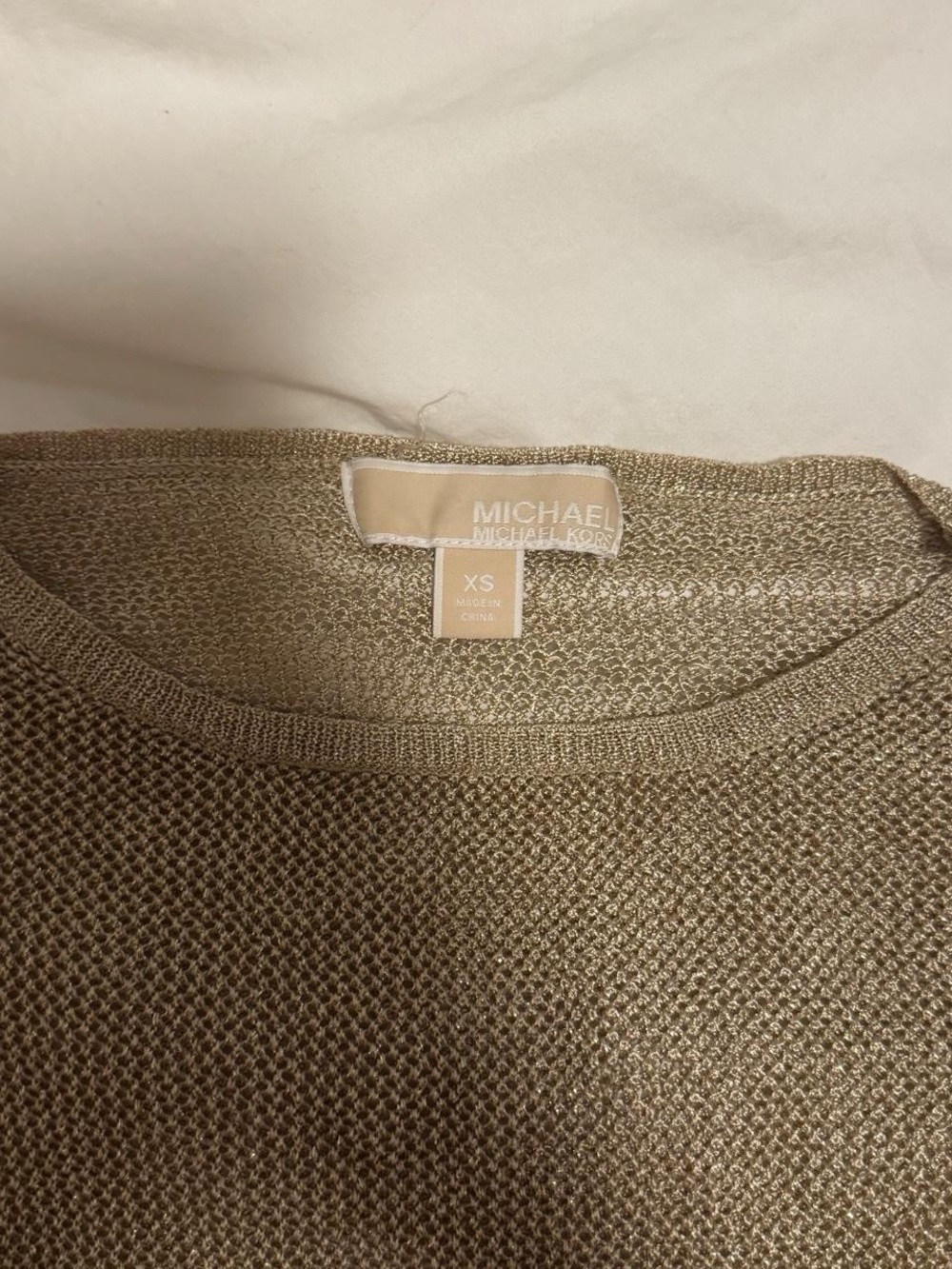 Michael Kors Metallic Beige-Gold Crewneck tshirt